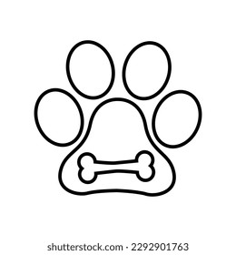 Heart paw icon vector. Dog paw illustration sign. love dog symbol.