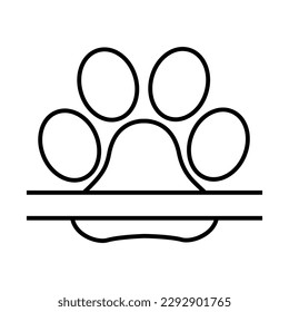 Heart paw icon vector. Dog paw illustration sign. love dog symbol.