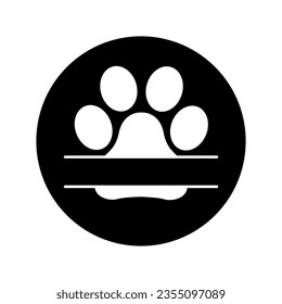Heart paw icon vector. Dog paw illustration sign. love dog symbol.