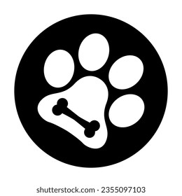 Heart paw icon vector. Dog paw illustration sign. love dog symbol.