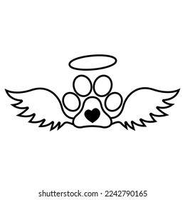 Heart paw icon vector set. Dog paw illustration sign collection. love dog symbol.