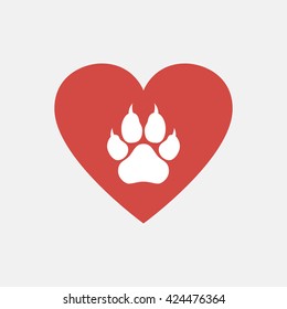 Heart and paw illustration.