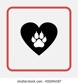 Heart and paw illustration.