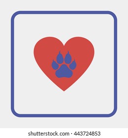 Heart and paw illustration.