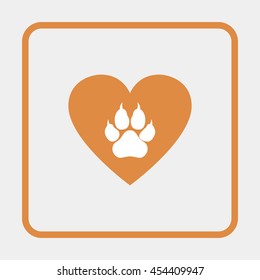 Heart and paw illustration.