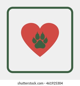 Heart and paw illustration.