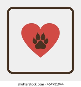 Heart and paw illustration.