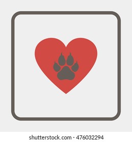 Heart and paw illustration.