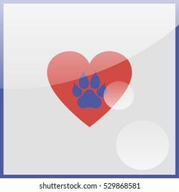 Heart and paw illustration.