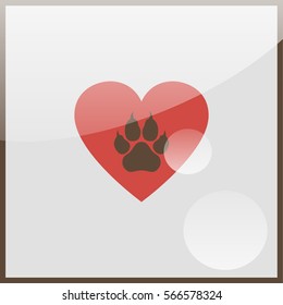 Heart and paw illustration.