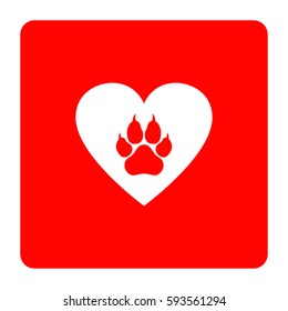Heart and paw illustration.
