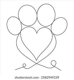 Heart and Paw Print – A Symbol of Love for Pets