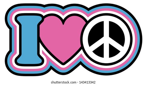 I Heart Peace icon design in Pink and Blue