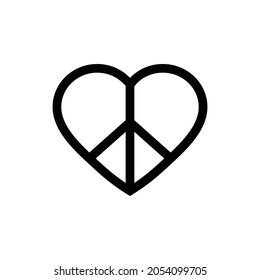 heart peace icon vector sign