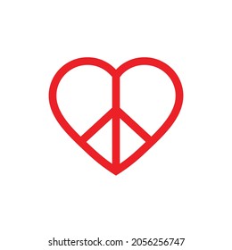 heart peace icon vector sign
