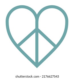 heart peace symbol emblem icon