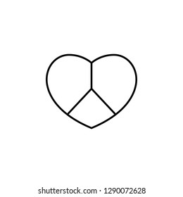 heart and peace symbol icon. Element of Valentine's Day icon for mobile concept and web apps. Detailed heart and peace symbol icon can be used for web and mobile