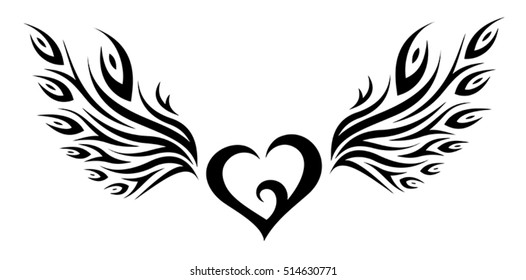 tribal tattoo heart