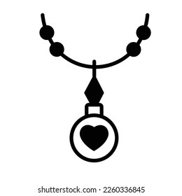 Heart pearl necklace Vector Icon easily modified

