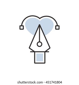 heart pen tool  icon