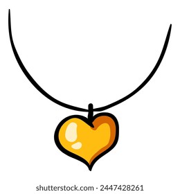 Heart Pendant - Hand Drawn Doodle Icon