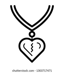 Heart pendant icon design 