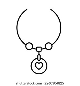 Heart pendant Vector Icon easily modified

