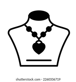 Heart pendant Vector Icon easily modified

