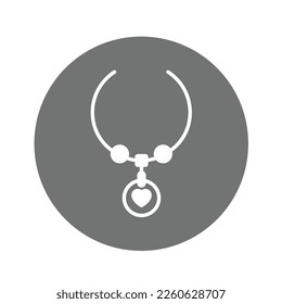 Heart pendant Vector Icon easily modified

