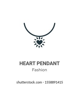 Heart pendant vector icon on white background. Flat vector heart pendant icon symbol sign from modern fashion collection for mobile concept and web apps design.