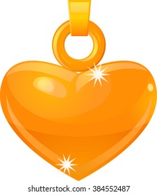 Heart pendant vector illustration
