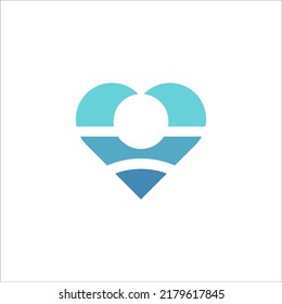 símbolo vectorial del diseño del logotipo del corazón y del pueblo