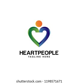 heart people logo template