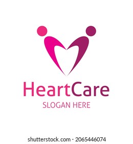 Heart people logo, there are two people holding each other to form a heart.