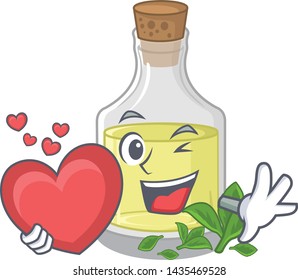 With heart peppermint oil in the character bottles