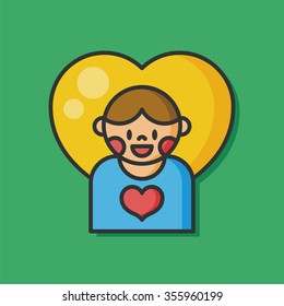 heart person donate vector icon