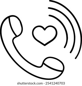 Heart and Phone Call Icon