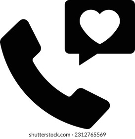 heart phone call mobile smartphone Glyph