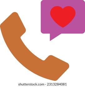 heart phone call mobile smartphone Flat