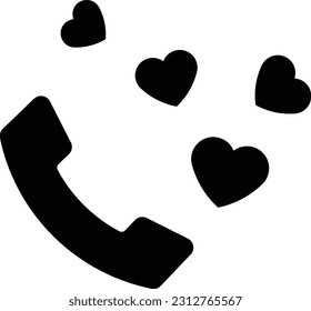 heart phone mobile call communication Glyph