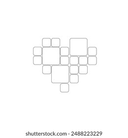 Heart photo collage frames template.