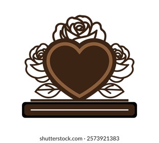 Heart Photo Frame laser cut file template, heart stand decor 