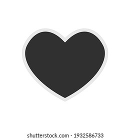 Marco fotográfico cardíaco con efectos de sombra aislados en fondo blanco. Plantilla de tarjeta de amor. Marco fotográfico retro vintage en forma de corazón. Ilustración vectorial con un estilo realista. EPS 10.
