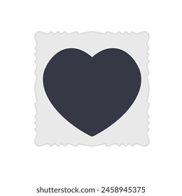 Heart Photo Frame with shadow effects. Love card template. Retro vintage photo frame in heart shape.