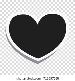 Heart Photo Frame Vector Template Black And White Color