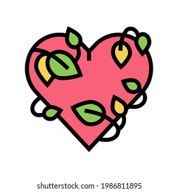 heart phytotherapy color icon vector. heart phytotherapy sign. isolated symbol illustration