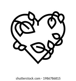 heart phytotherapy line icon vector. heart phytotherapy sign. isolated contour symbol black illustration