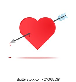Heart Pierced with Arrow for Valentines day. Vector illustration EPS10.