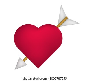 Heart pierced by an arrow.