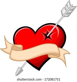 Heart Pierced By Arrow Stock Vector (Royalty Free) 172081751 | Shutterstock